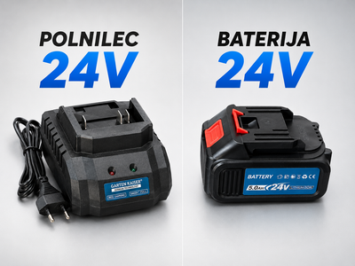 24V Baterija in Polnilec