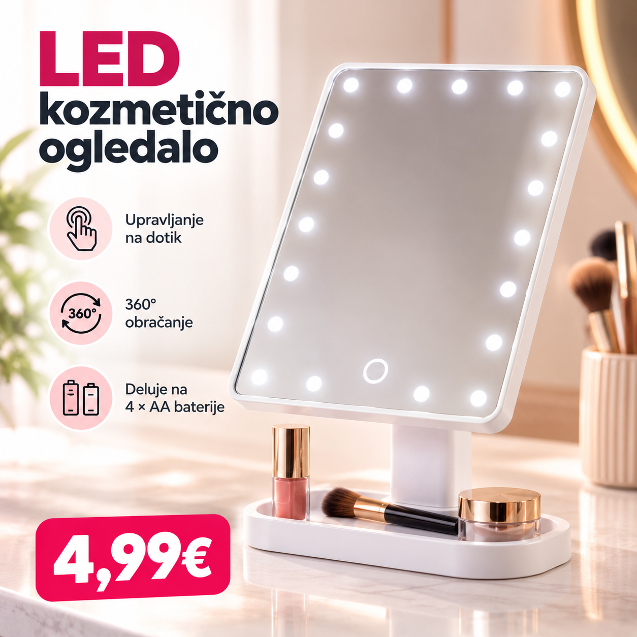 LED kozmetično ogledalo