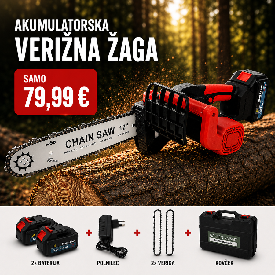 Akumulatorska verižna žaga 30 cm