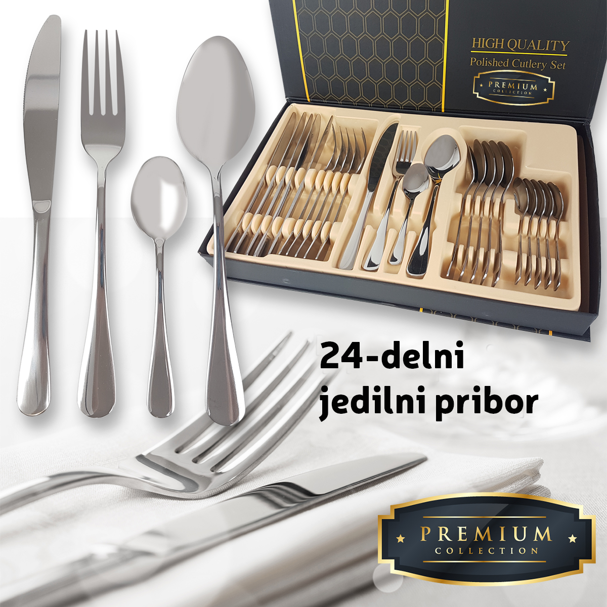 Premium jedilni pribor za 6 oseb (24-delni)